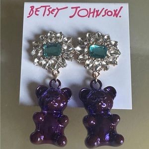Betsey Johnson Gummy Bear Gem Drop Earrings